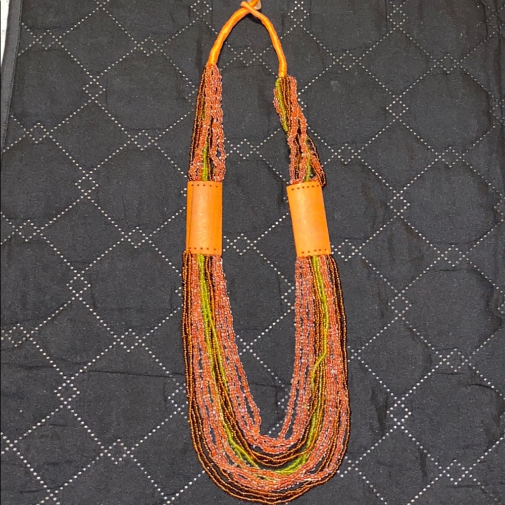 Beaded and wood necklace